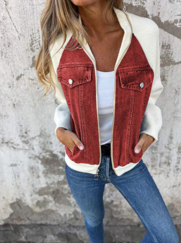 Stylish Casual Zip Jacket with V-Neck