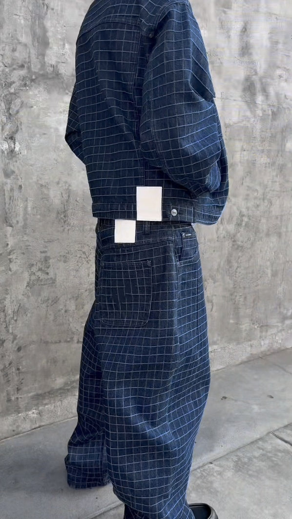 UNIQUE PLAID DENIM