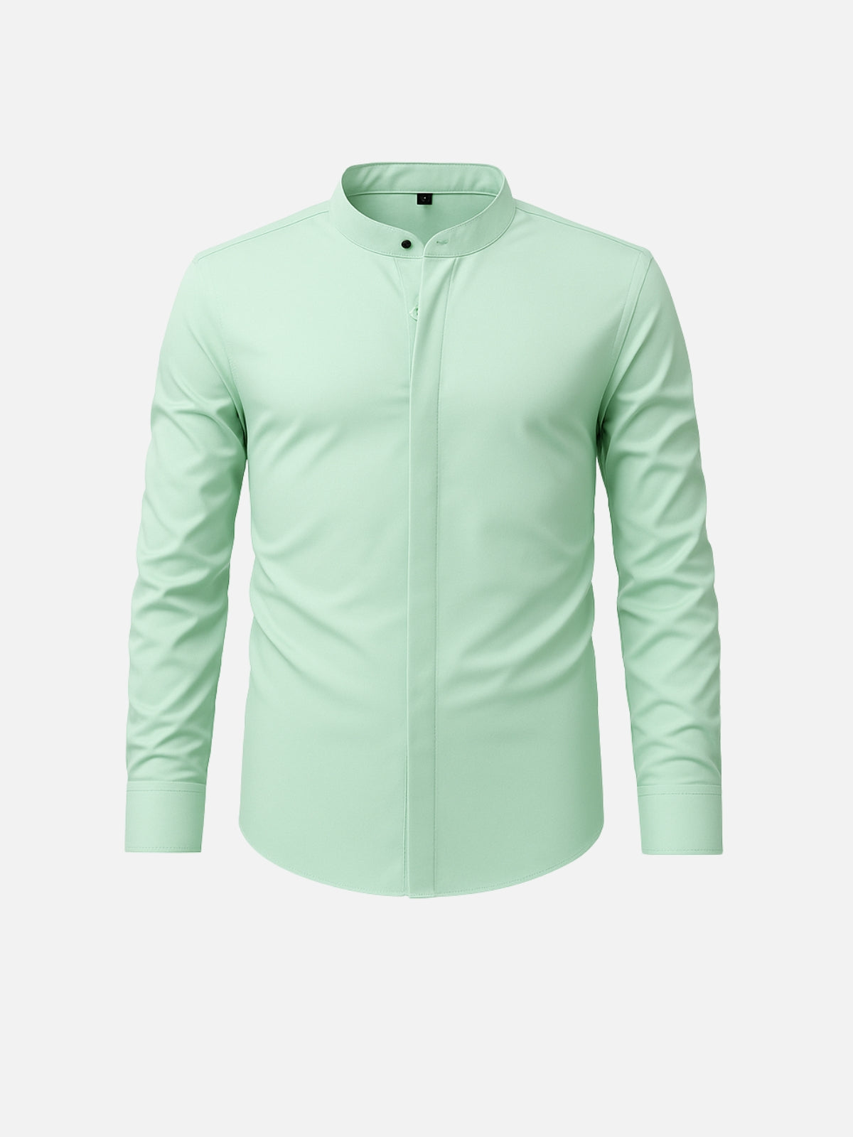 Non-Iron Stretch Standing Collar Concealed Shirt
