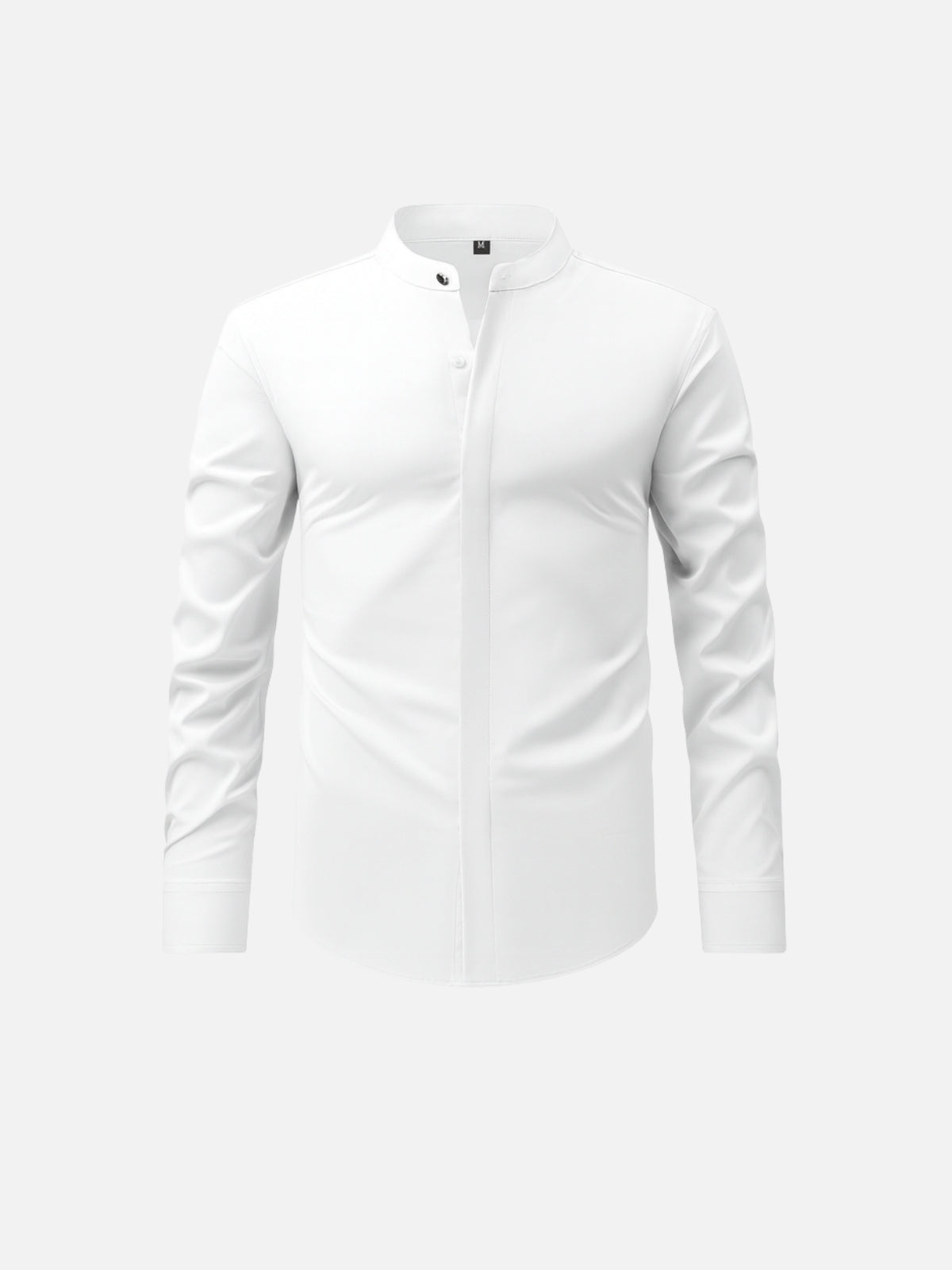 Non-Iron Stretch Standing Collar Concealed Shirt