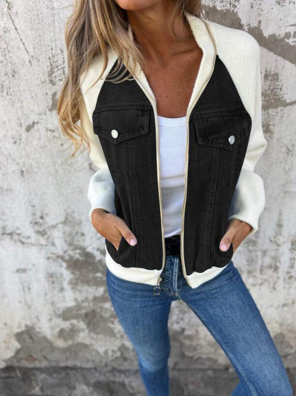 Stylish Casual Zip Jacket with V-Neck
