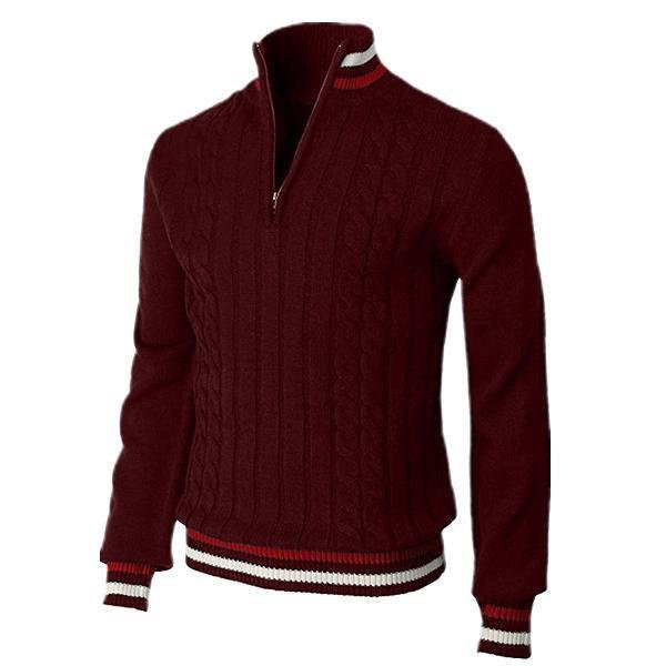 Men's casual slim pullover zipper sweater