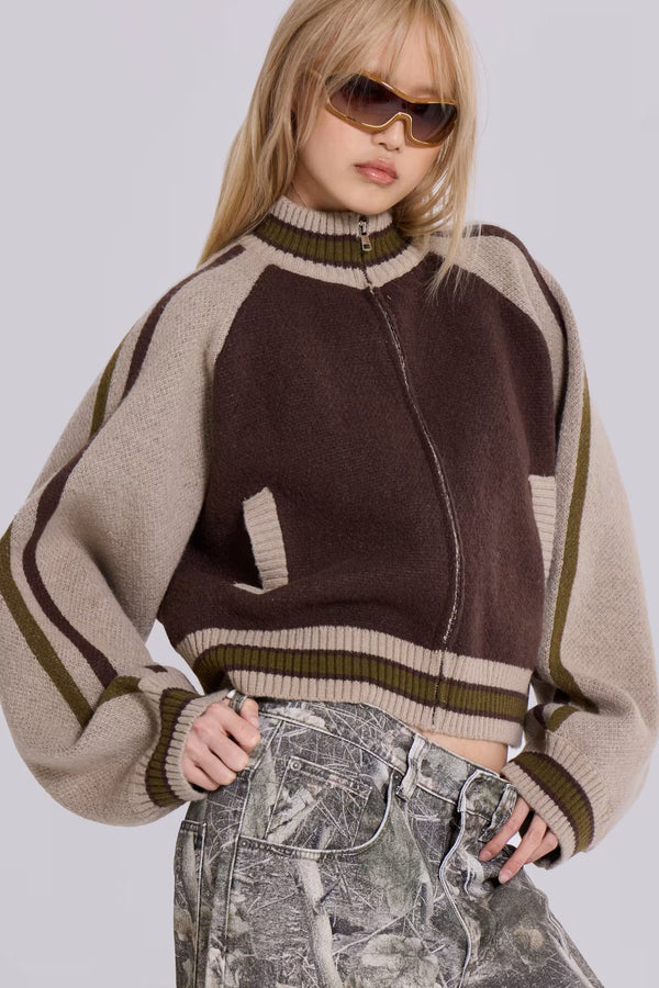 Retro Patchwork Bomber Jacket